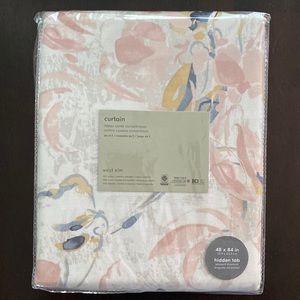 West Elm 84” Cotton Canvas Delicate Floral Rosette Curtains Set of 2 NWT